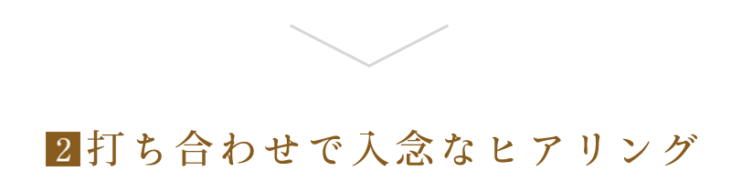 打ち合わせで入念なヒアリング